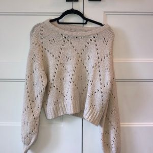 cream cropped sweater